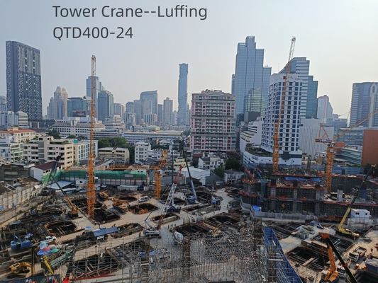 24T Luffing Tower Cranes Used To Build Skyscrapers QTD400-24