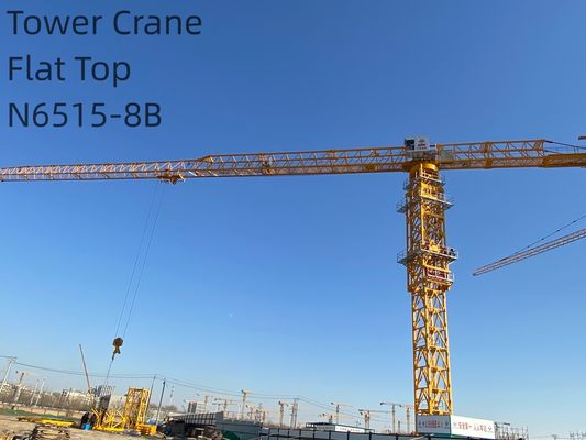 8T Small Tower Cranes Flat Top N6515-8B 65m Jib Length