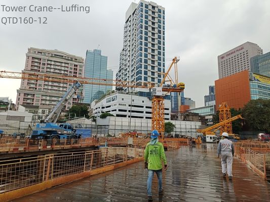 Load 12T Luffing Tower Crane 55m Radium High Rise Crane