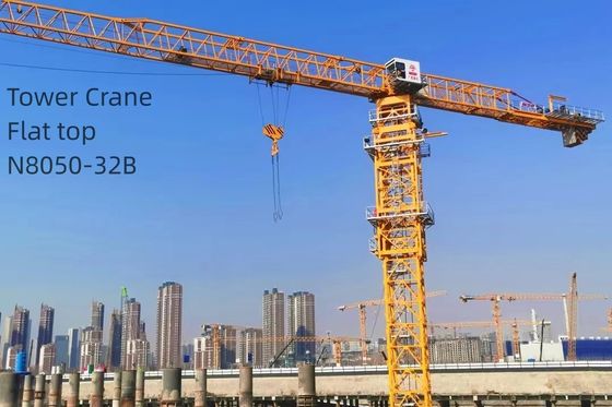 32T Load Flat Top Tower Crane 86m Construction Site Crane N8050-32B